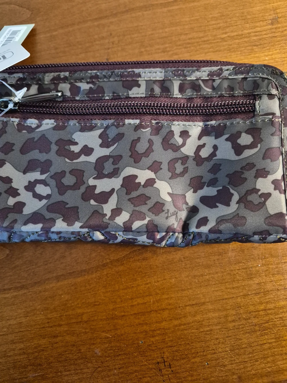 NWT Lug Splits XL Compact RFID Wallet - Burgundy Leopard Print